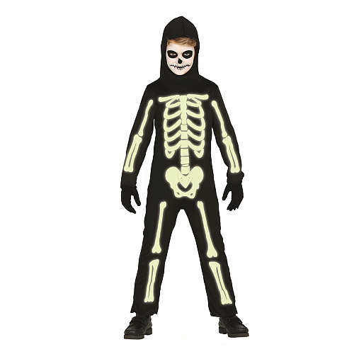 Детский костюм скелета светящийся в темноте